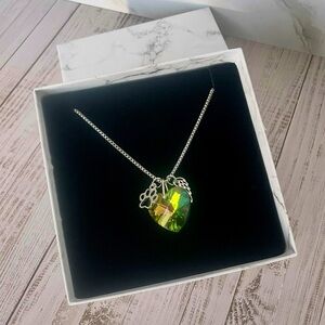 🌈 🐾 NEW Beautiful Rainbow Pet Sparkly Heart Angel Wings Paw Print Necklace 21”